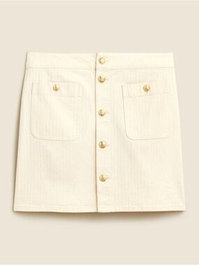 J. Crew Textured Denim Mini Skirt in Ecru Size 28